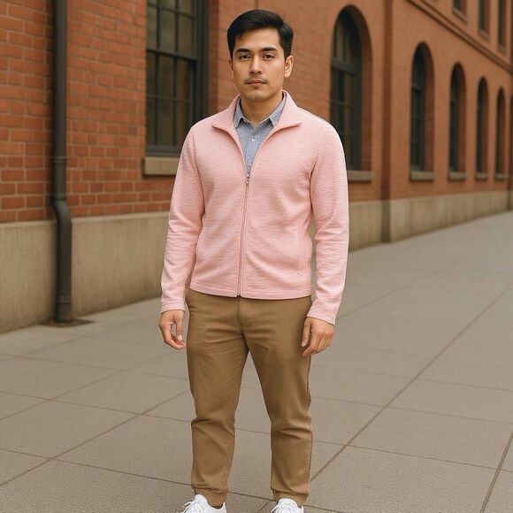 Adidas Mens Golf Ultimate365 DWR Textured Water Repellent Sandy Pink Size Small - Picture 1 of 11